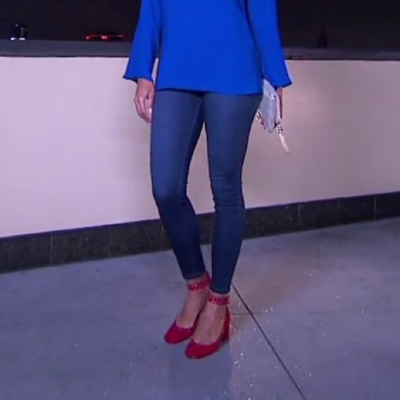 Downtown Red Block Low Heel Mary Jane Pump - Picture 5 of 7